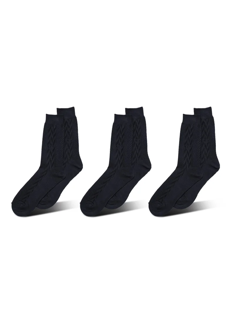 AMPM MEN'S FORMAL SOCKS (PACK OF 3) - NAVY BLUE