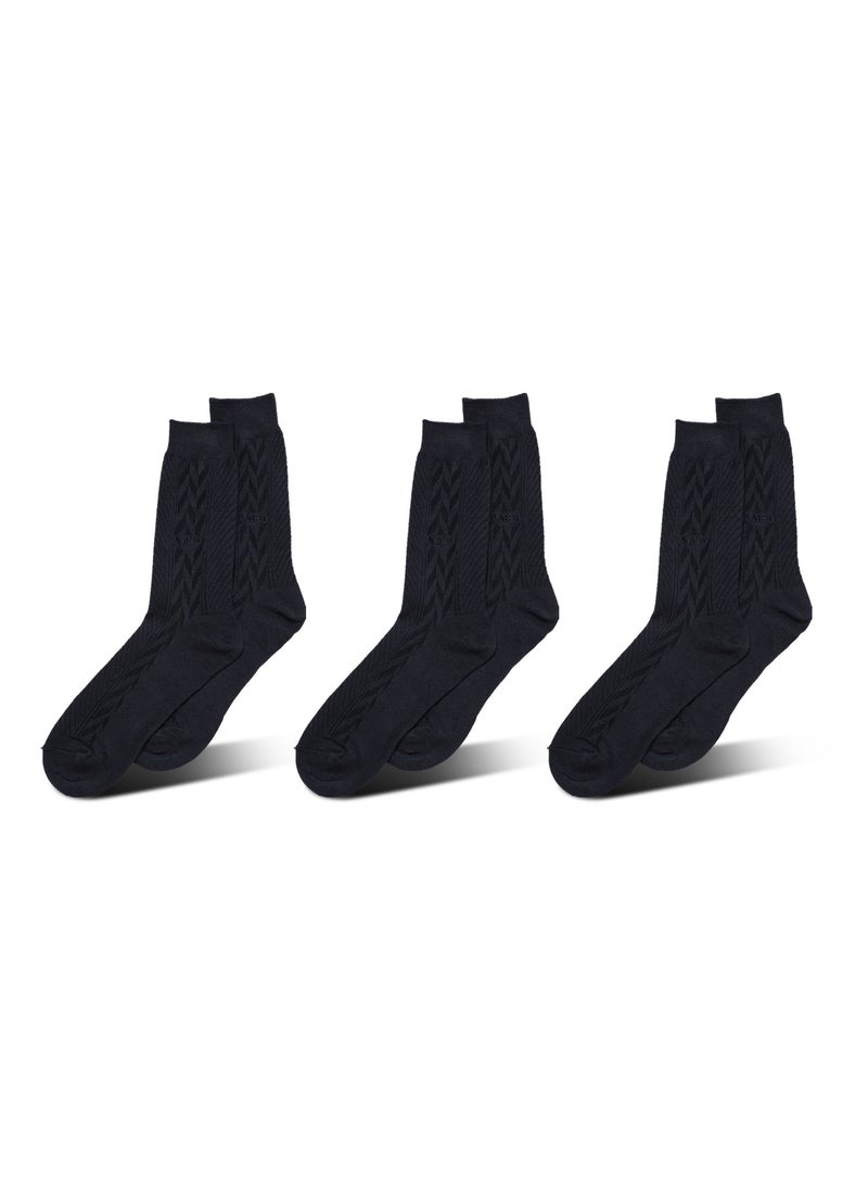 AMPM MEN'S FORMAL SOCKS (PACK OF 3) - NAVY BLUE  - Image 1