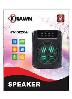 KRAWN Portable Bluetooth Speaker, FM Radio, SD Card, USB Port, MP3 Player KW-52204  - Image 3