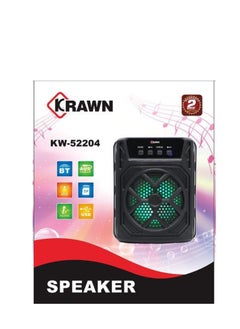 KRAWN Portable Bluetooth Speaker, FM Radio, SD Card, USB Port, MP3 Player KW-52204  - Image 2