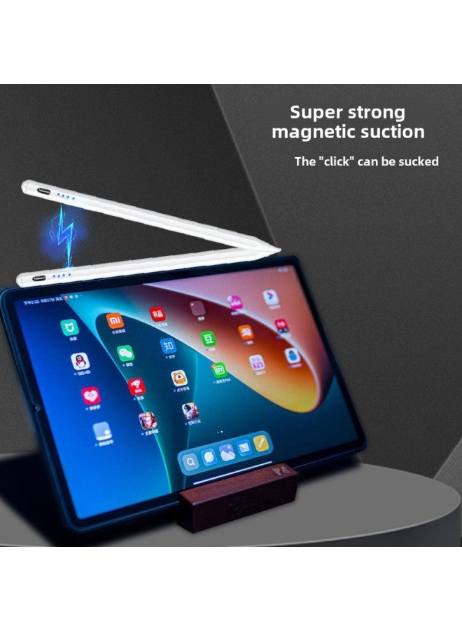 Universal Handwriting Pen Type-C Interface Magnetic Absorption Instant Use Battery Level Display Suitable For Apple Android Capacitive Pen-Color:QL-2259 Four Lamp 【iPad Special】 2 Nib - Image 5
