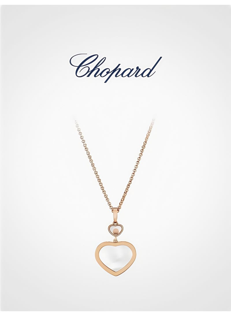Chopard 18K Rose Gold Heart-Shaped Mother-of-Pearl Pendant Necklace For Women​ - Image 3