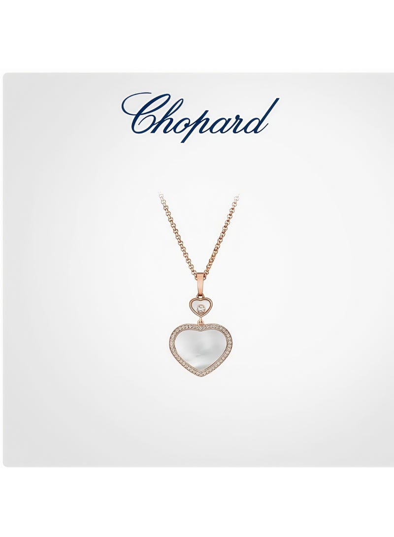 Chopard 18K Rose Gold Heart-Shaped Mother-of-Pearl Pendant Necklace For Women​ - Image 1