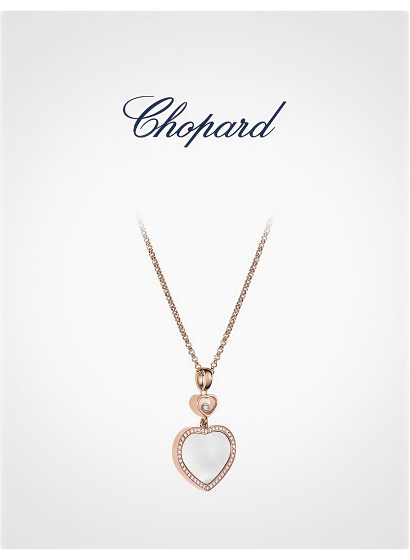 Chopard 18K Rose Gold Heart-Shaped Mother-of-Pearl Pendant Necklace For Women​ - Image 4