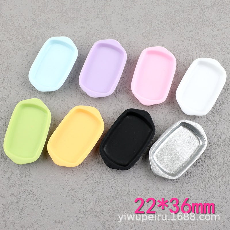 Miniature Simulation Pan Dish Resin Accessories 4# rectangular tray 