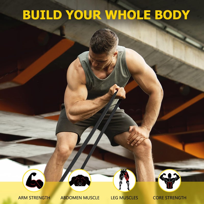 WSAKOUE Pull Up Bands, Resistance Bands, Pull Up Assistance Band Exercise Bands for Men & Women Working Out, Body Stretching, Physical Therapy, Muscle Training - Black - Image 5