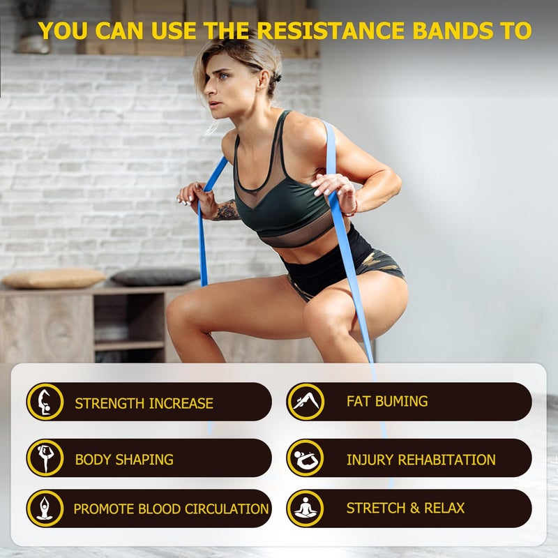 WSAKOUE Pull Up Bands, Resistance Bands, Pull Up Assistance Band Exercise Bands for Men & Women Working Out, Body Stretching, Physical Therapy, Muscle Training - Black - Image 4
