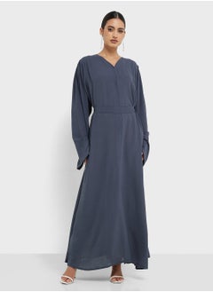 hayas closet Flared Sleeve Belted Abaya  - Image 5