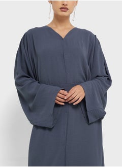 hayas closet Flared Sleeve Belted Abaya  - Image 3