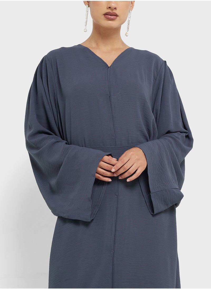 hayas closet Flared Sleeve Belted Abaya  - Image 3