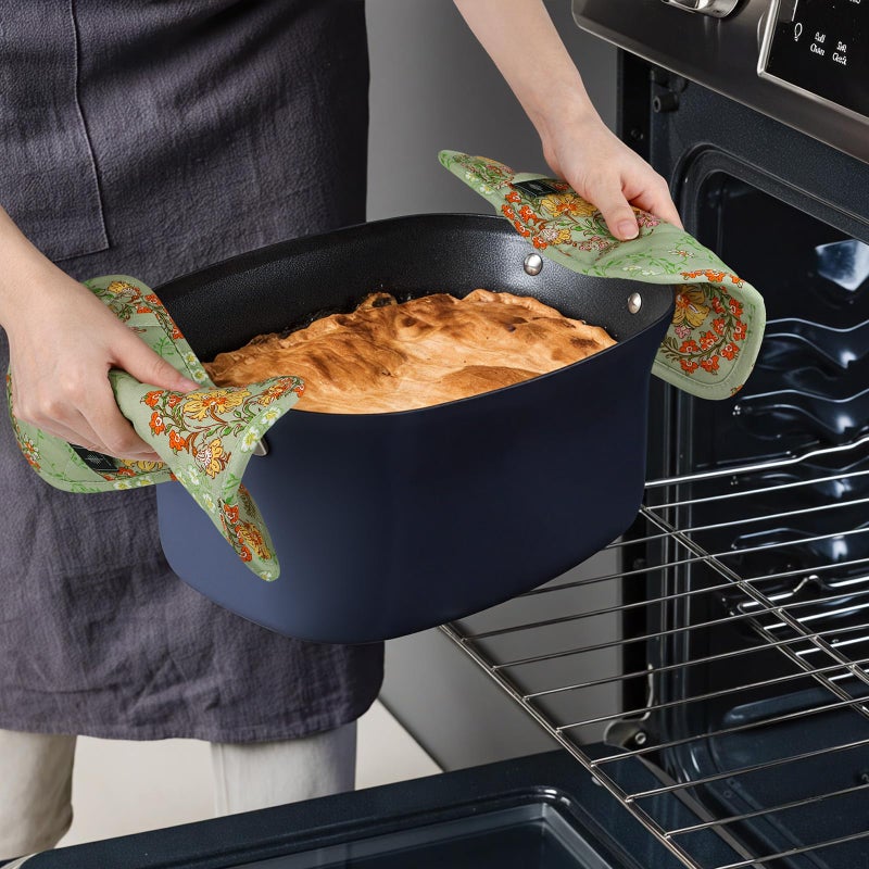 BONTHEE Pot Holders for Kitchen Heat Resistant Hot Pads for Countertops Oven Pot Holders Cotton Potholders for Kitchen Cooking Baking - 2PCS - Image 3