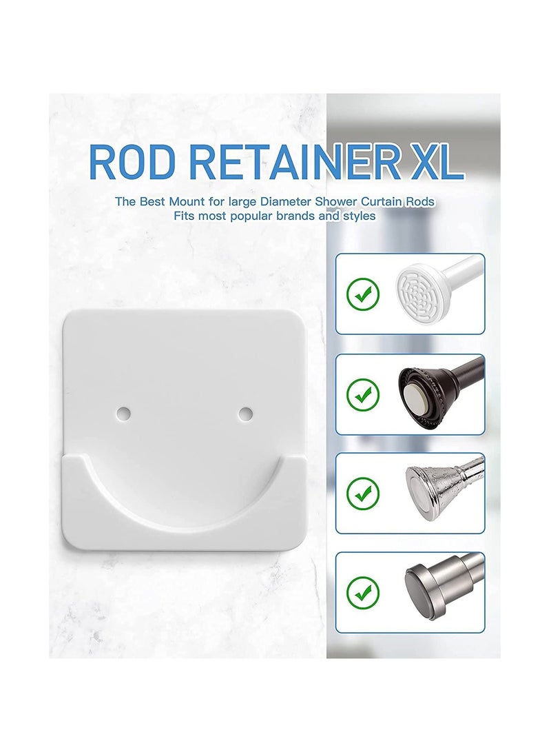 Adhesive Curtain Rod Holder 2-Piece No Drilling for Bathroom Wall with Sticker and Sturdy Screws  - Image 2