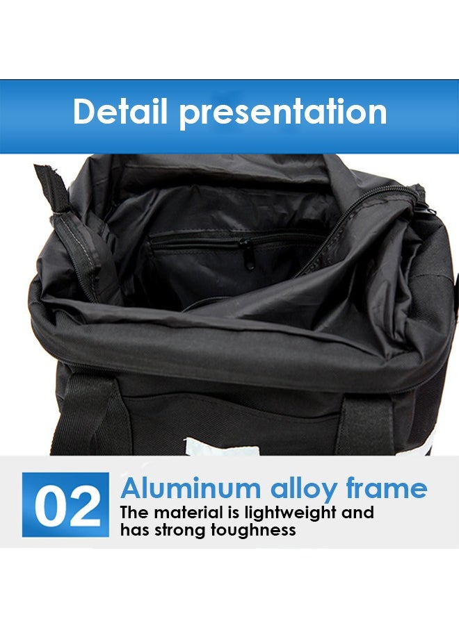 Generic Waterproof Bicycle Front Basket,Bicycle Front Basket Removable Waterproof Bike Handlebar Canvas Basket Pet Carrier Frame Bag  - Image 5