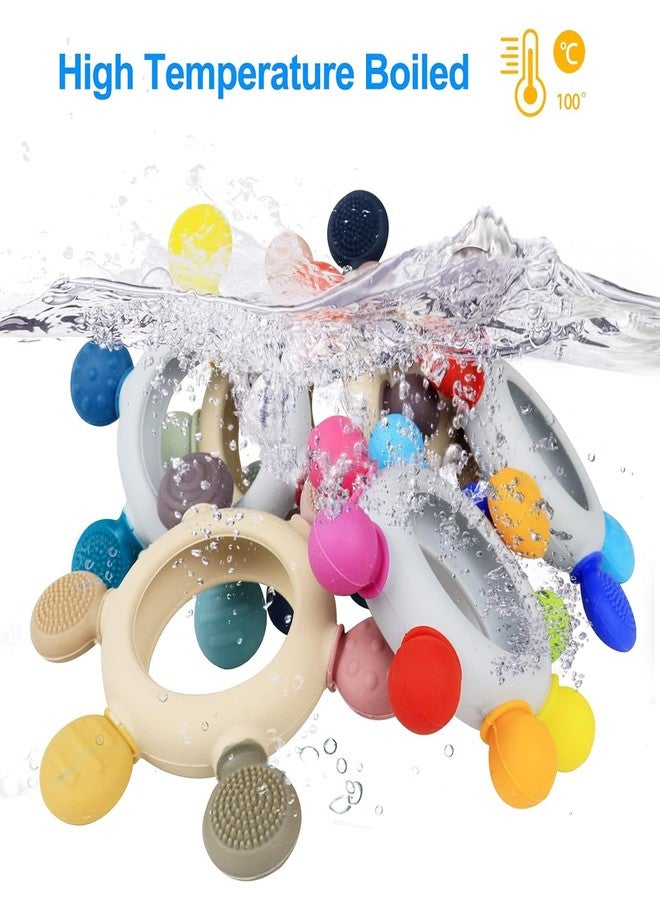 Defflo لعبة تسنين للأطفال من عمر شهر إلى 18 شهرًا، ألعاب حسية خالية من مادة BPA للأطفال من عمر 3 إلى 6 أشهر، ألعاب للأطفال حديثي الولادة، هدايا للأطفال بعمر سنة واحدة (متعددة الألوان) - Image 5