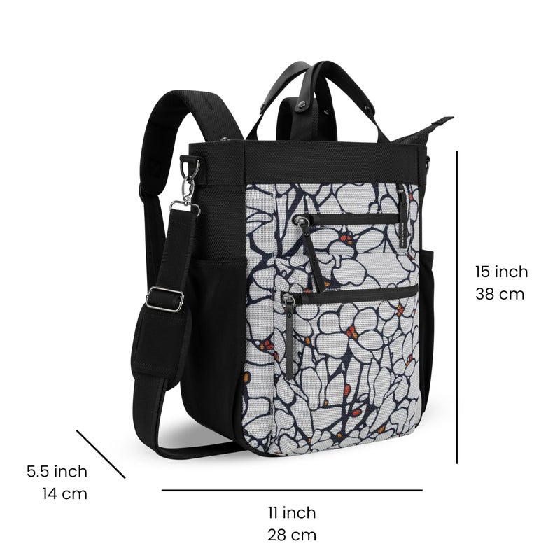 Sherpani Soleil, Anti Theft Convertible Backpack, 3 in 1 Tote Bag, Crossbody Purse, 18L Travel Backpack, Travel Gifts for Women, RFID Protection, Metal Hardware, Fits 13â€ Laptop (Sakura) - Image 3
