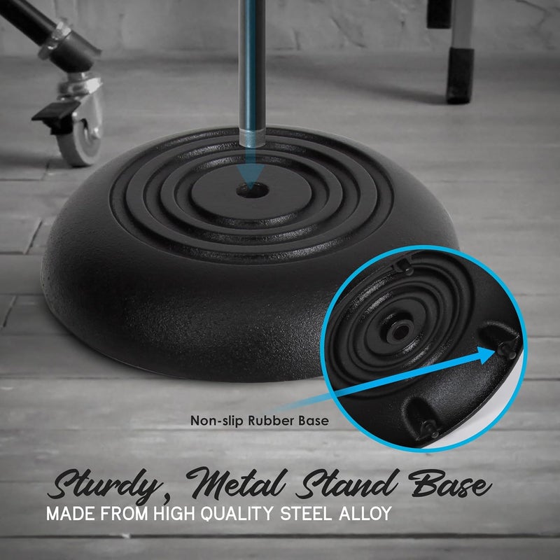 Pyle حامل ميكروفون عالمي - متوافق مع الميكروفون المحمول، قاعدة ثقيلة مدمجة، تصميم خفيف ومضغوط، ارتفاع قابل للتعديل من 2.8 إلى 5 أقدام، مشبك بزاوية قابلة للتدوير، للاستخدام في المنزل/الاستوديو (زوج) - Image 3