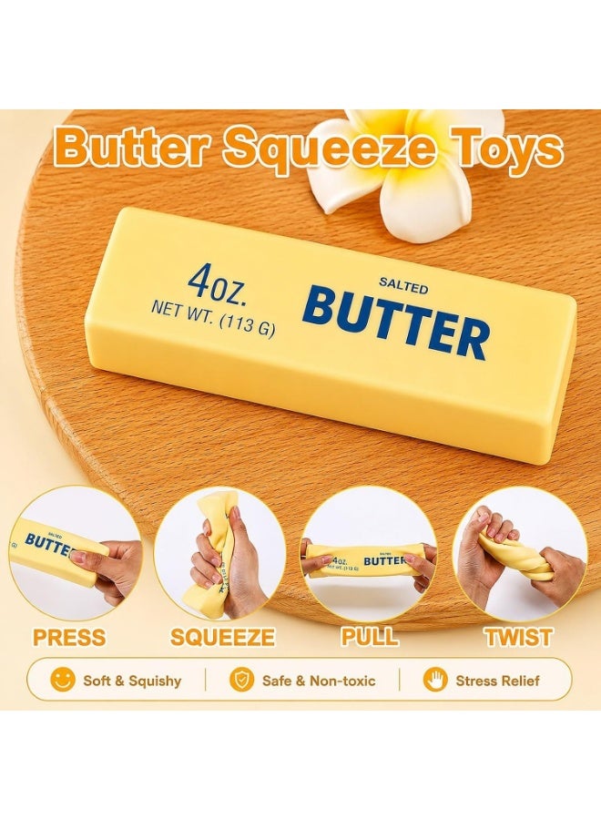 squishy Butter Squishy Toy, Slow Rising Fake Butter Squeeze Toy, Soft Food Squishy Fidget Toy for Desk, Funny Gag Gift for Adults Teens - Image 4