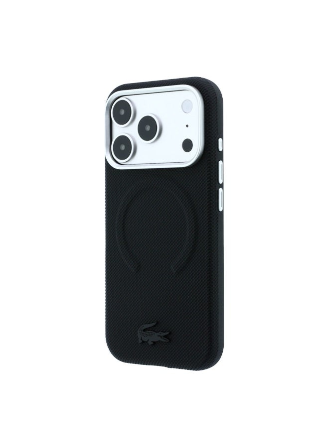 LACOSTE MagSafe PU Leather Hard Case for iPhone 18 Pro Max, Petit Pique Embossed Slim Protective Cover - Image 2