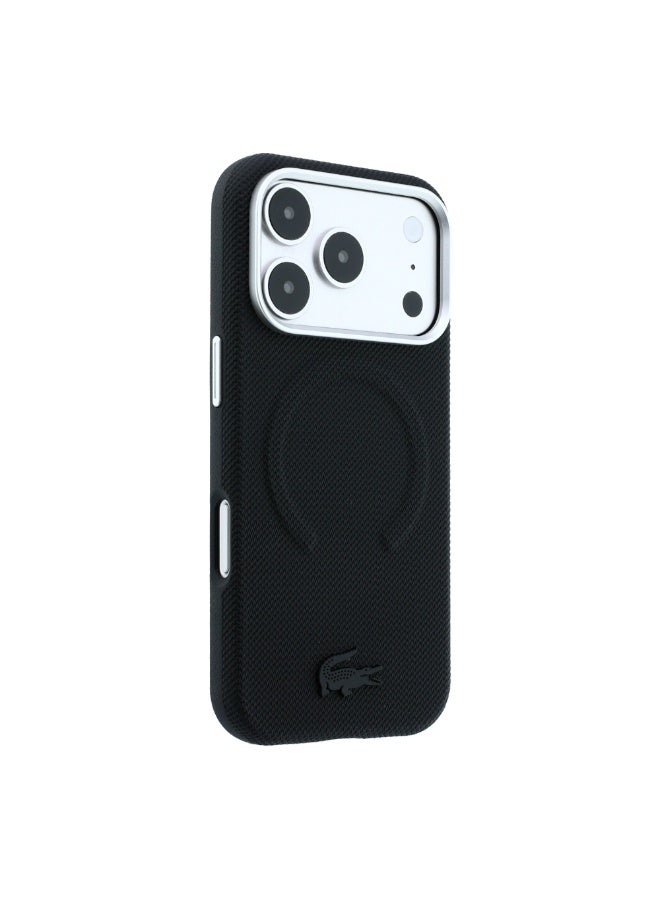 LACOSTE MagSafe PU Leather Hard Case for iPhone 18 Pro Max, Petit Pique Embossed Slim Protective Cover - Image 4
