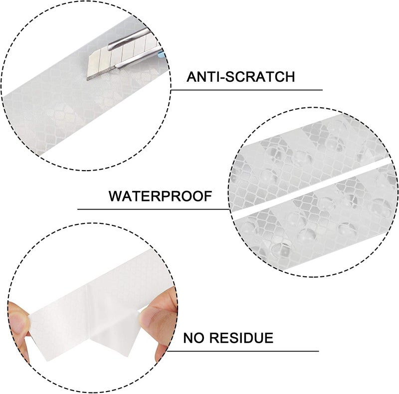 US1984 US1984 Car High Intensity Reflective Sticker Warning Safety Reflector Strips Universal Car Truck Bumper Reflective Stickers 5 pcs Set - 90x3.5 cm (White) - Image 4