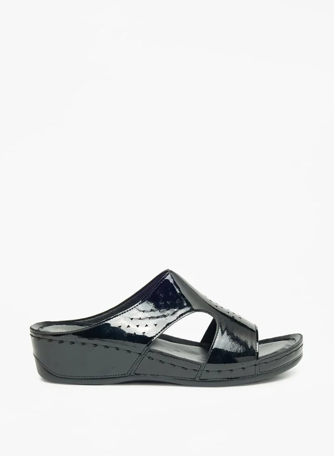 Le Confort Solid Slip-On Sandals with Wedge Heels