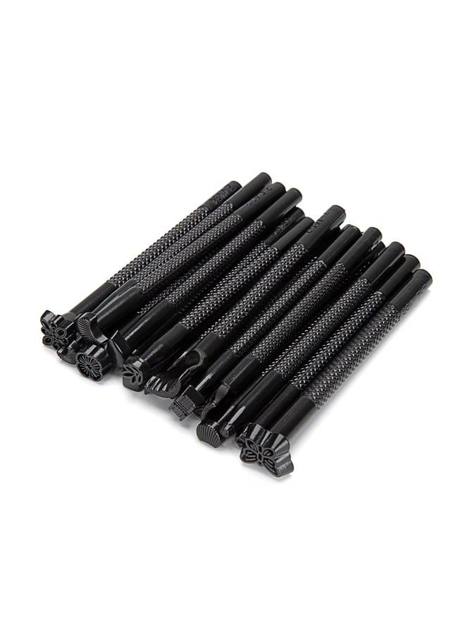 WUTA Leather Stamping Tools, Black Stamp Punch Set 20Pcs Patterns Stamp Punch Set for Leather Working Leather Craft Stamp Handmade Art Tools - Image 1