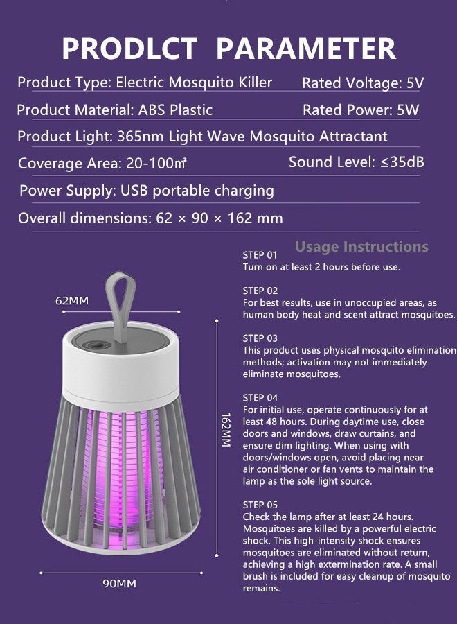 مبيد حشرات كهربائي محمول مبيد حشرات طائرة مبيد حشرات خارجي، مصيدة مبيد حشرات البعوض ومصباح LED، مبيد حشرات إلكتروني مبيد حشرات كهربائي داخلي وخارجي، مصباح LED UV مبيد البعوض، مصيدة ذباب للاستخدام الداخلي في الفناء والحديقة - Image 2