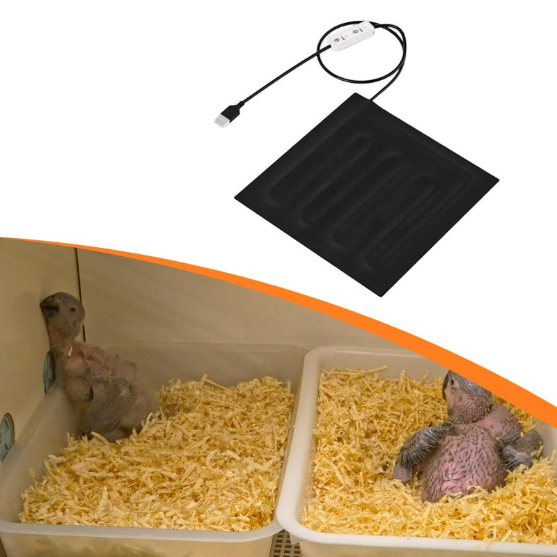 وسادة تدفئة للزواحف مع مؤقت USB قابل لضبط درجة الحرارة 22 سم × 22 سم - Image 4