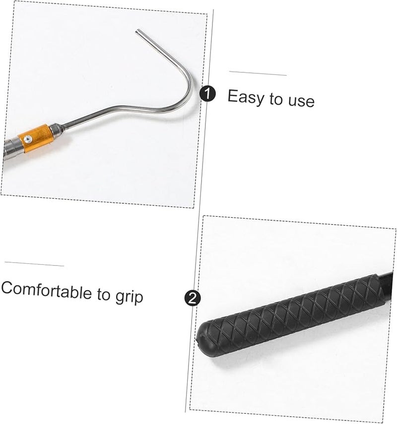 مجموعة نظام سلم تلسكوبي قابل للسحب مع خطاطيف للوصول إلى العلية في المنازل والجراجات - Image 4