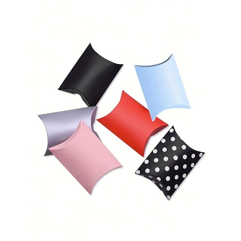Black Dots 50pcs Pillow Boxes For Wedding Birthday Party Gift Packaging - Image 4