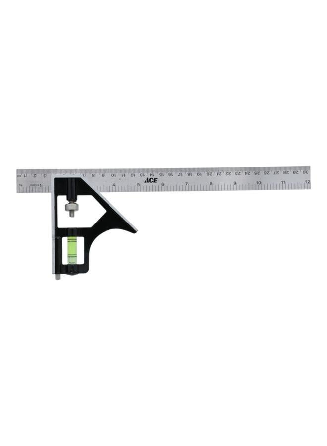 ACE Adjustable Combination Square Silver and Black 12inch  - Image 1