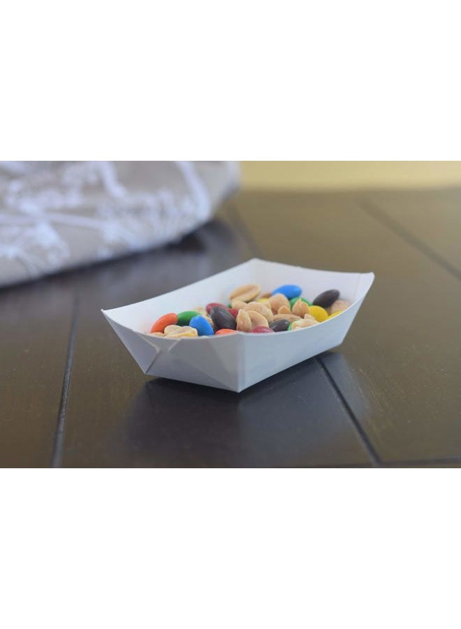 JA Kitchens Mini White Paper Food Tray - 250 Pieces 1/4 Pound Tray - Image 4