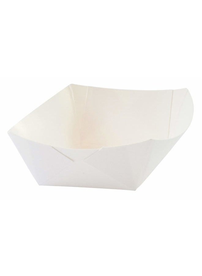 JA Kitchens Mini White Paper Food Tray - 250 Pieces 1/4 Pound Tray - Image 3