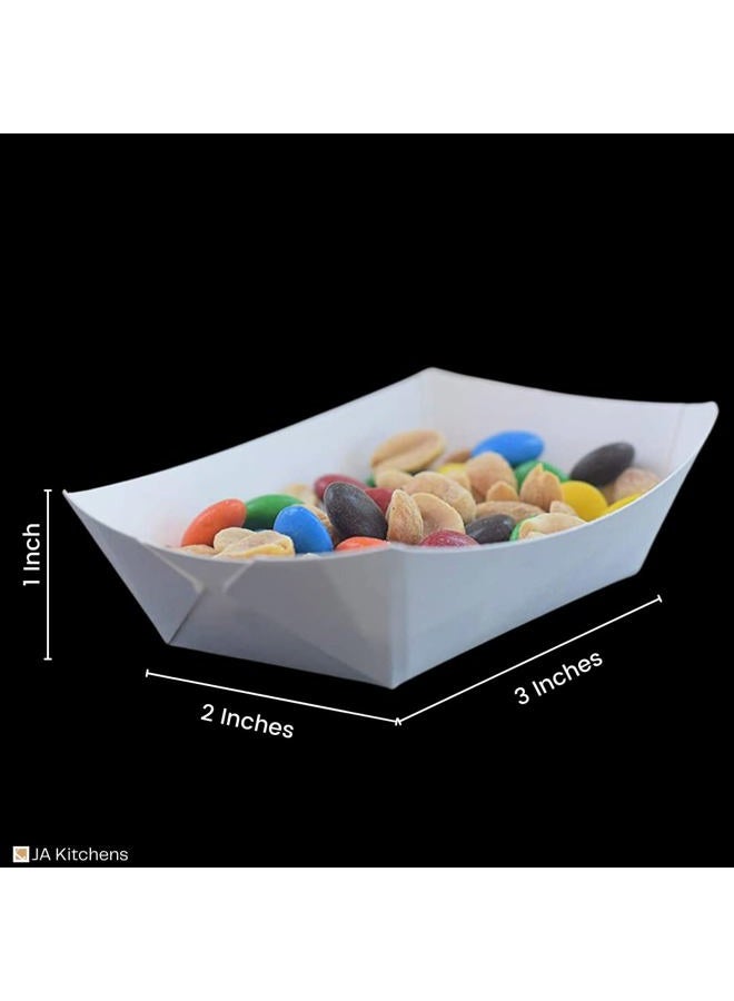 JA Kitchens Mini White Paper Food Tray - 250 Pieces 1/4 Pound Tray - Image 5