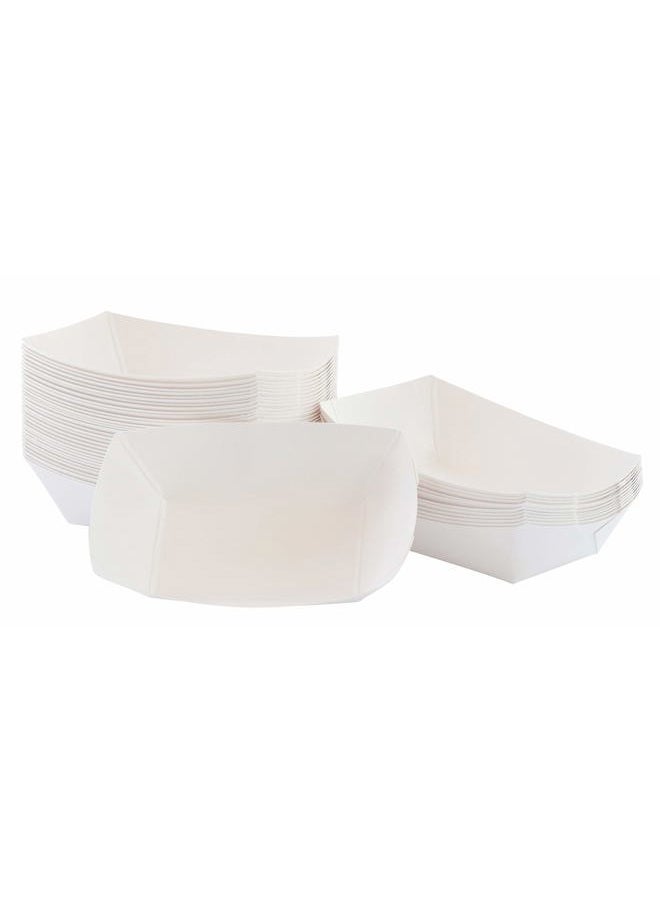JA Kitchens Mini White Paper Food Tray - 250 Pieces 1/4 Pound Tray - Image 1