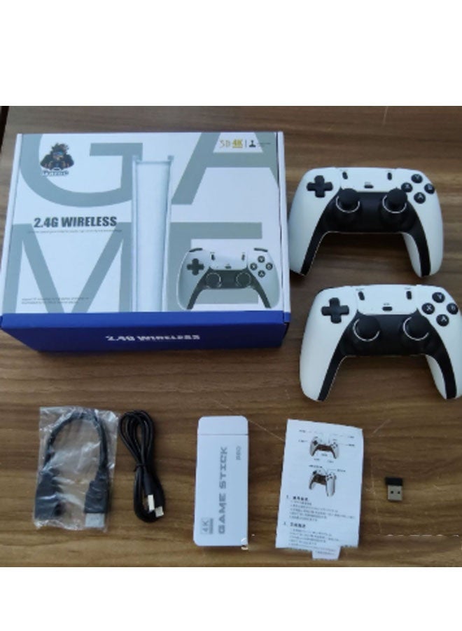 Neutral 2.4G wireless gaming controller, equipped with a 128GB TF card, featuring over 20,000 built-in games and 20+ emulators. High-definition output system, plug-and-play functionality, suitable for players of all ages. (White) - Image 1