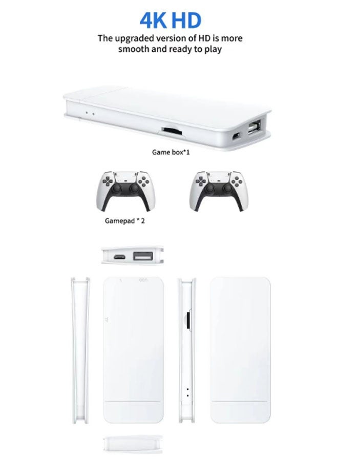 Neutral 2.4G wireless gaming controller, equipped with a 128GB TF card, featuring over 20,000 built-in games and 20+ emulators. High-definition output system, plug-and-play functionality, suitable for players of all ages. (White) - Image 4