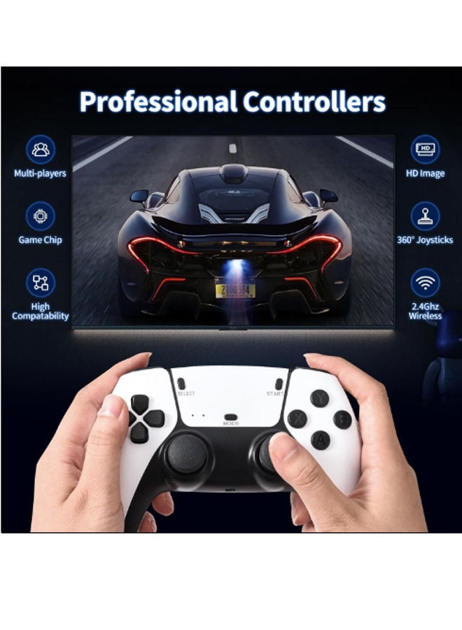 Neutral 2.4G wireless gaming controller, equipped with a 128GB TF card, featuring over 20,000 built-in games and 20+ emulators. High-definition output system, plug-and-play functionality, suitable for players of all ages. (White) - Image 5
