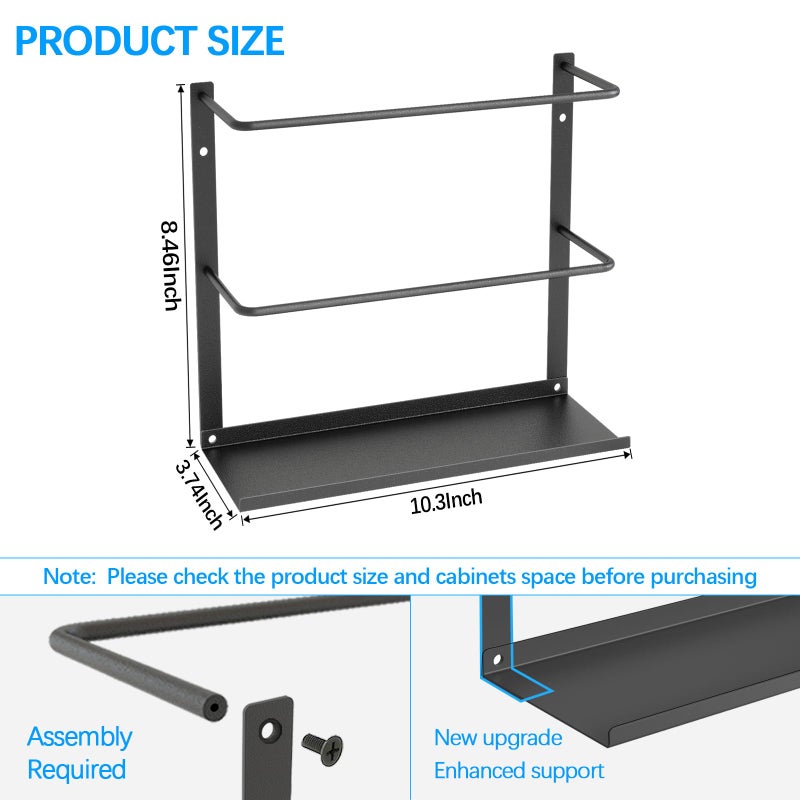 Gypie Kitchen Wrap Organizer Door Mount, Aluminum Foil Holder Cabinet Door Organizer Cabinet Storage Basket for Kitchen Wrap/Food Bag Storage, Black - Image 5