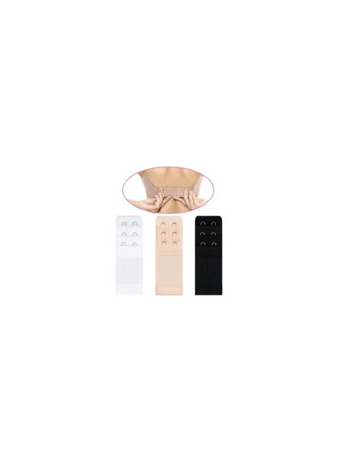 MIRFA Bra Extender With Elastic Hook (3 Pieces - Black, Beige And White)  - Image 5