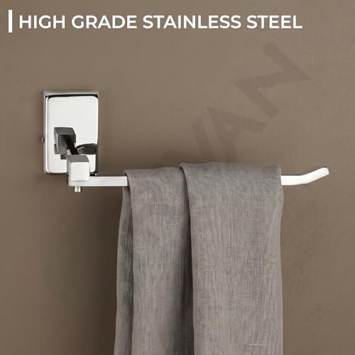 GRIVAN Square Shape Stainless Steel Napkin Towel Ring Napkin Holder Bathroom Towel Hanger Rod Hook Shelf for Kitchen & Wash Basin Bathroom Accessories Wall Mounted - Image 3