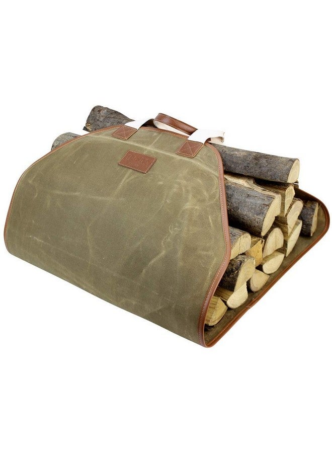 INNO STAGE INNO STAGE Canvas Log Carrier Bag,Durable Wood Tote,Fireplace Stove Accessories,Extra Large Firewood Holder with Handles for Camping Khaki - Image 4