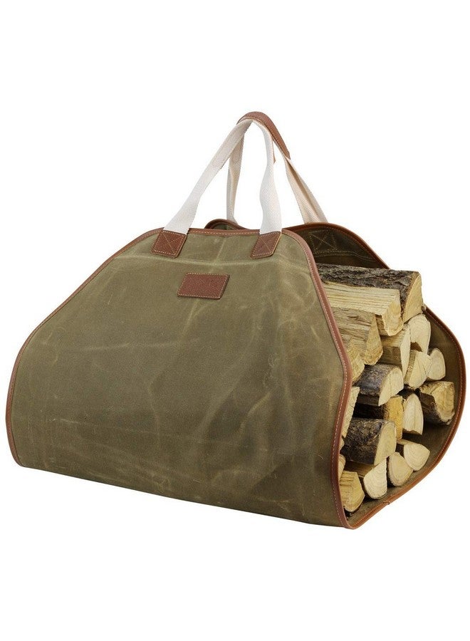 INNO STAGE INNO STAGE Canvas Log Carrier Bag,Durable Wood Tote,Fireplace Stove Accessories,Extra Large Firewood Holder with Handles for Camping Khaki - Image 1