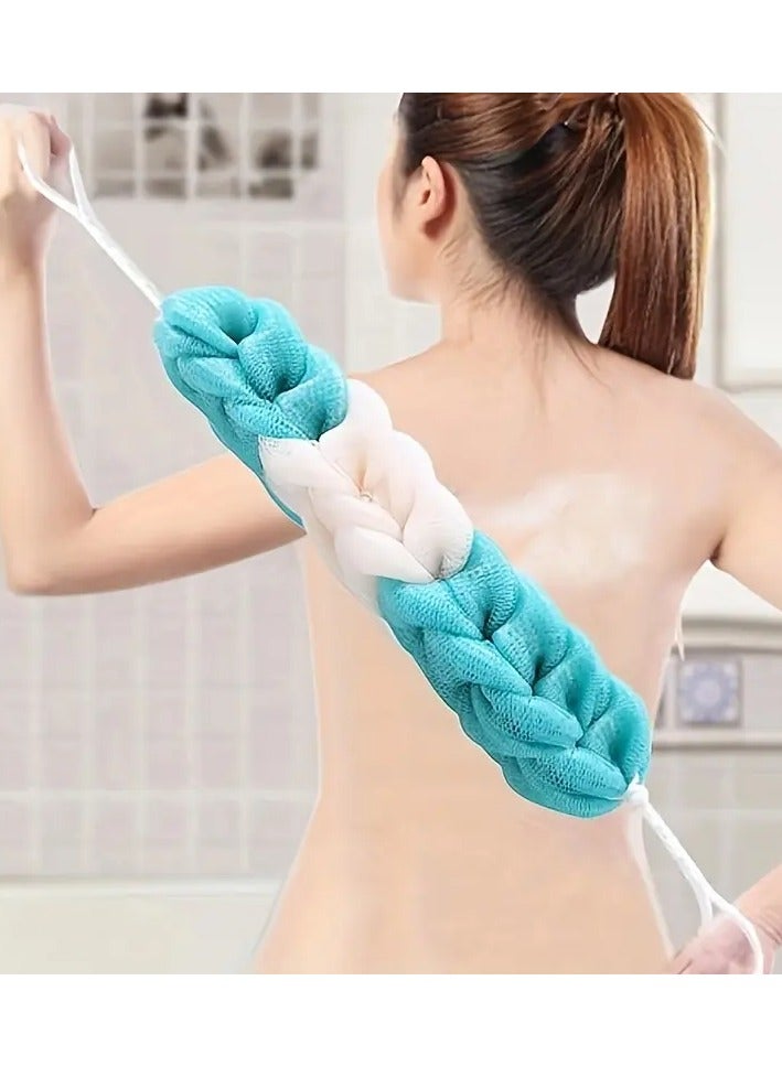 LANGMANNI إسفنجة استحمام سميكة مزدوجة الجوانب 1 قطعة - قوة فرك قوية للرجال والنساء، فرشاة ظهر مقشرة مع منشفة شبكية رغوية - Image 1