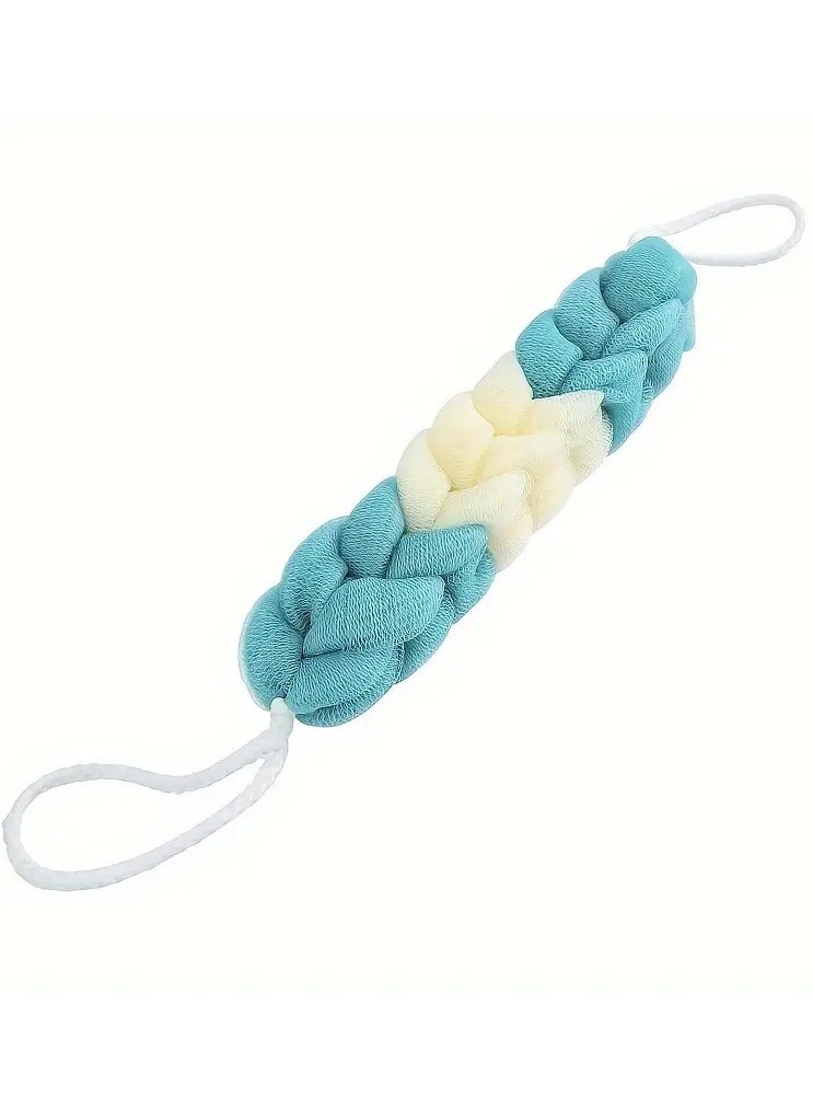 LANGMANNI إسفنجة استحمام سميكة مزدوجة الجوانب 1 قطعة - قوة فرك قوية للرجال والنساء، فرشاة ظهر مقشرة مع منشفة شبكية رغوية - Image 2