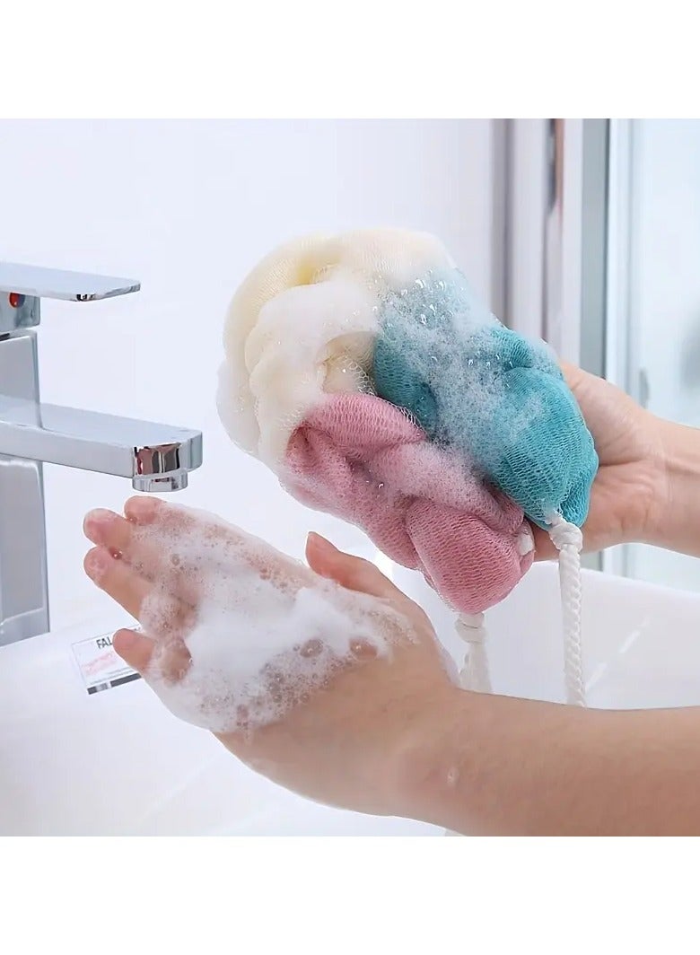 LANGMANNI إسفنجة استحمام سميكة مزدوجة الجوانب 1 قطعة - قوة فرك قوية للرجال والنساء، فرشاة ظهر مقشرة مع منشفة شبكية رغوية - Image 3