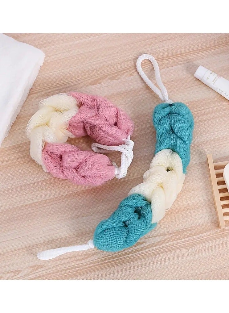 LANGMANNI إسفنجة استحمام سميكة مزدوجة الجوانب 1 قطعة - قوة فرك قوية للرجال والنساء، فرشاة ظهر مقشرة مع منشفة شبكية رغوية - Image 5