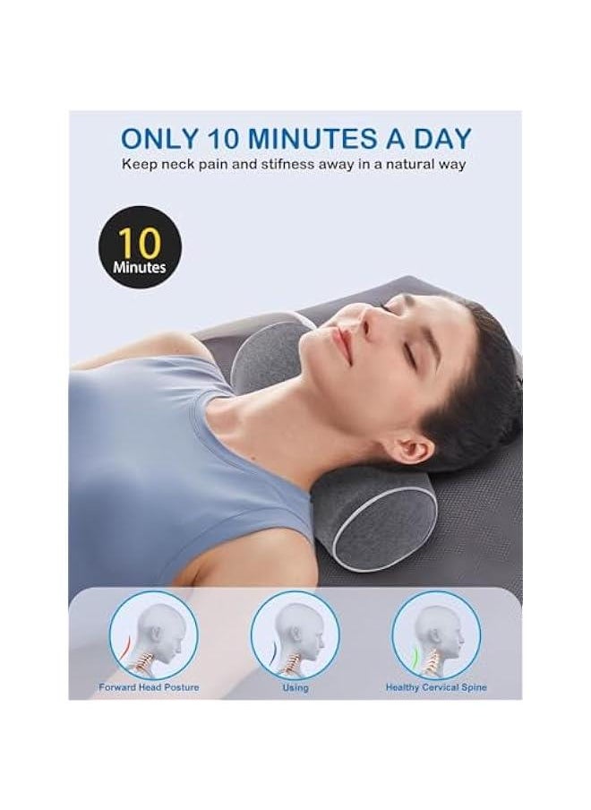 HOOKOR Cervical Pillow for Pain Relief | Memory Foam Neck Stretcher Pillows with Pillowcase | Neck Support Traction Relaxer for Relieve Muscle Tension Spine Alignment | for Bed & Travel  - Image 2