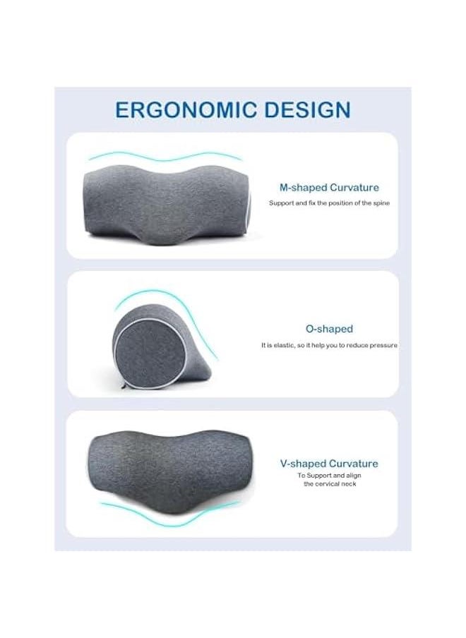 HOOKOR Cervical Pillow for Pain Relief | Memory Foam Neck Stretcher Pillows with Pillowcase | Neck Support Traction Relaxer for Relieve Muscle Tension Spine Alignment | for Bed & Travel  - Image 3