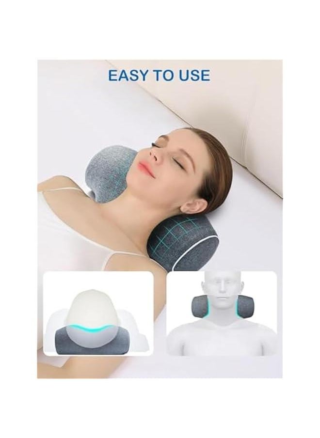 HOOKOR Cervical Pillow for Pain Relief | Memory Foam Neck Stretcher Pillows with Pillowcase | Neck Support Traction Relaxer for Relieve Muscle Tension Spine Alignment | for Bed & Travel  - Image 4